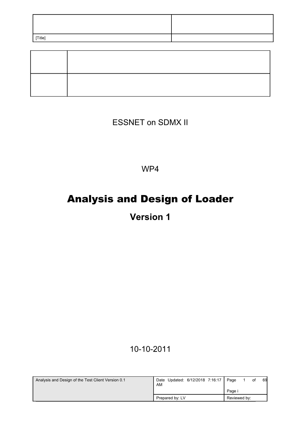 Analysis and Design of the Test Client