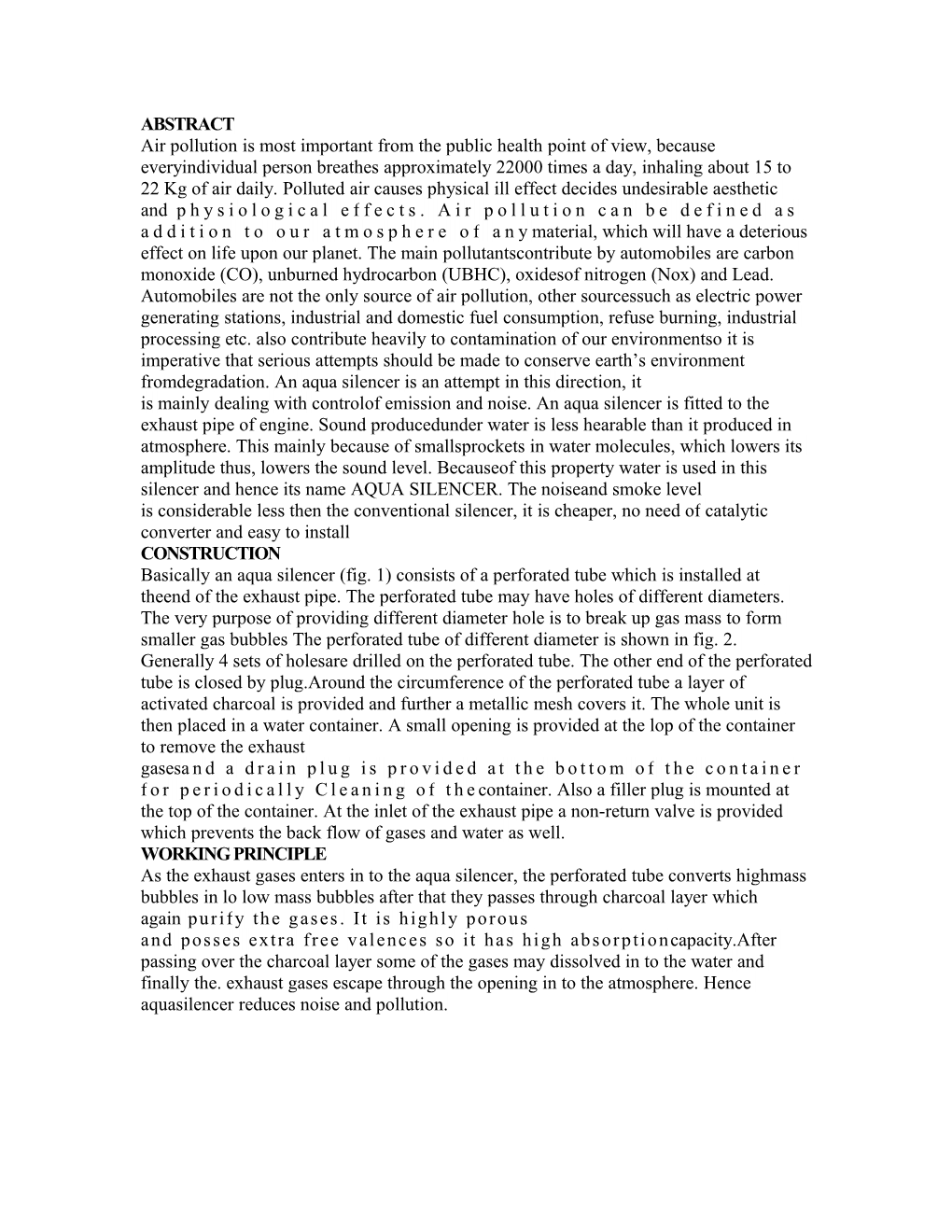 Effects of Dissolved Gases on Water