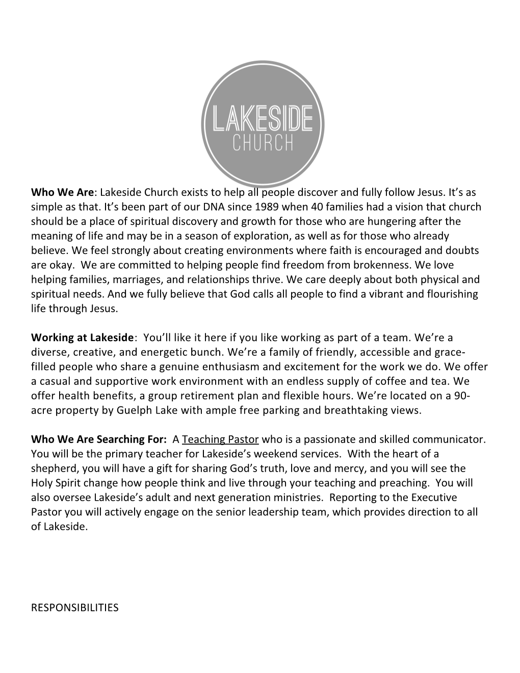Working at Lakeside : You Ll Like It Here If You Like Working As Part of a Team. We Re