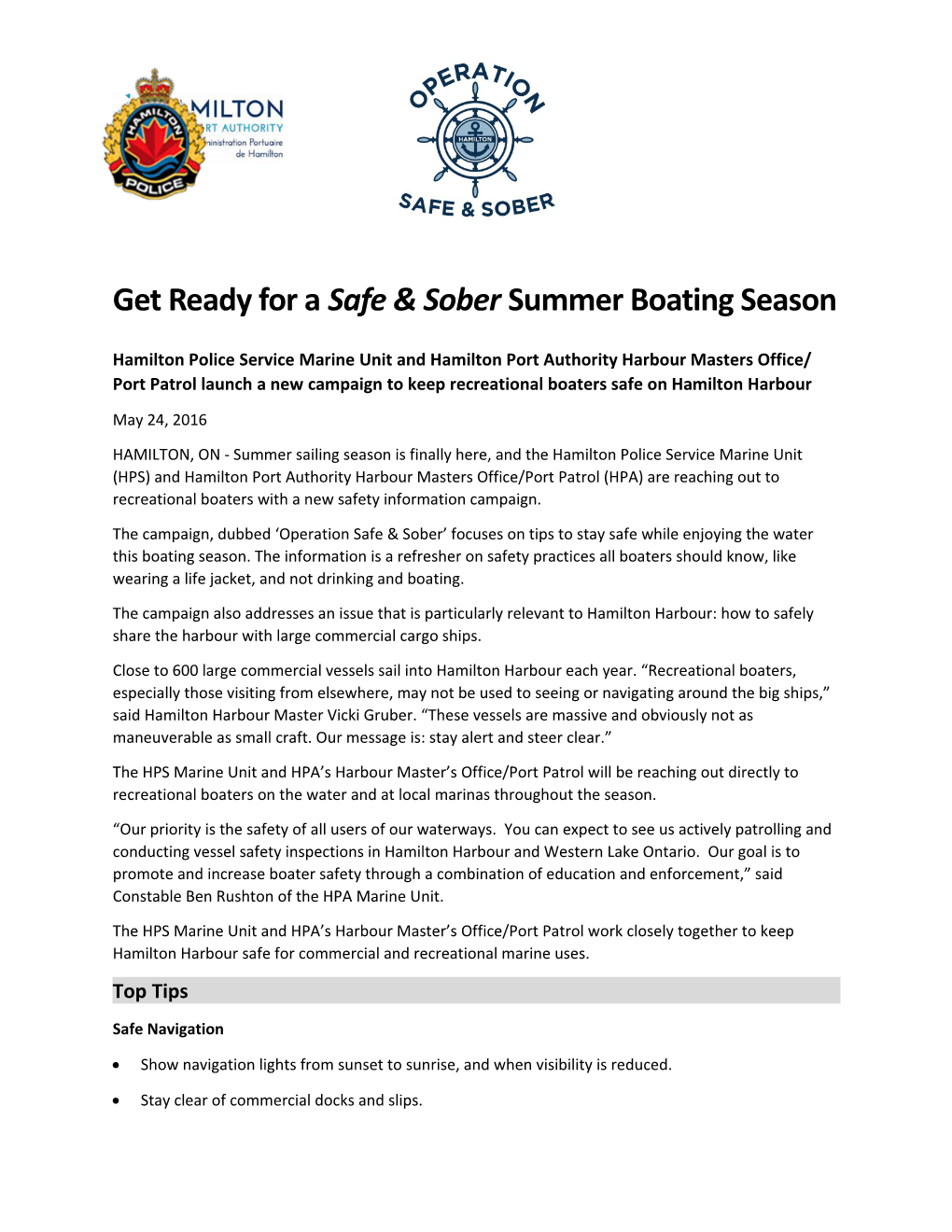 Get Ready for a Safe & Sobersummer Boating Season