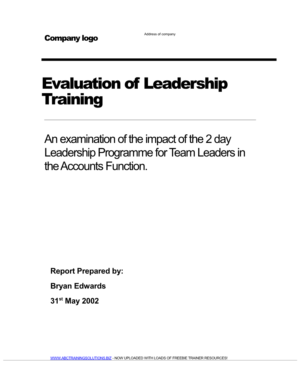 Evaluation of Leadership Training