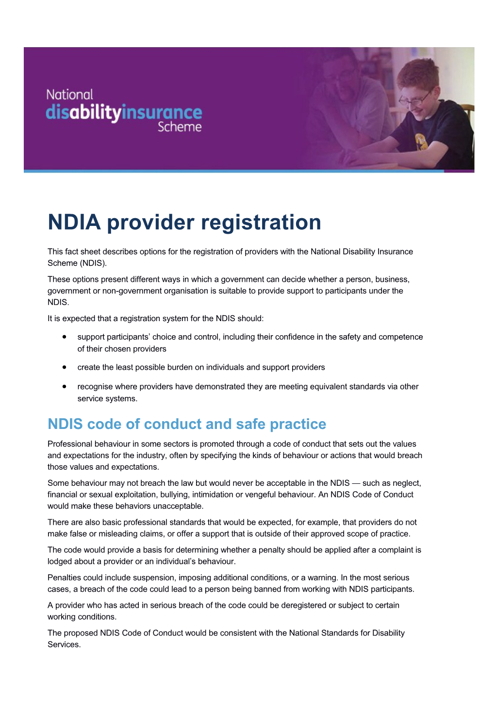NDIA Provider Registration