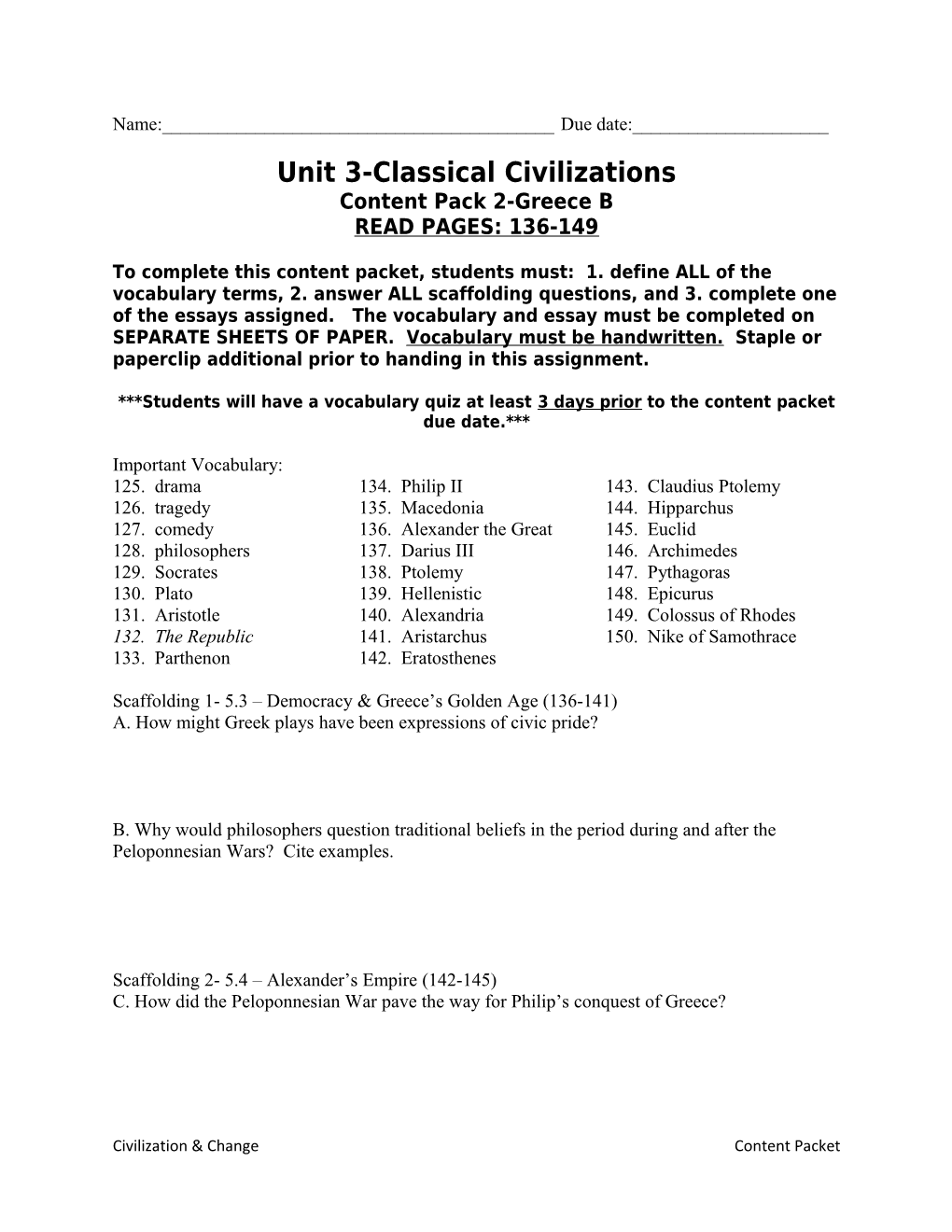 Unit 3-Classical Civilizations