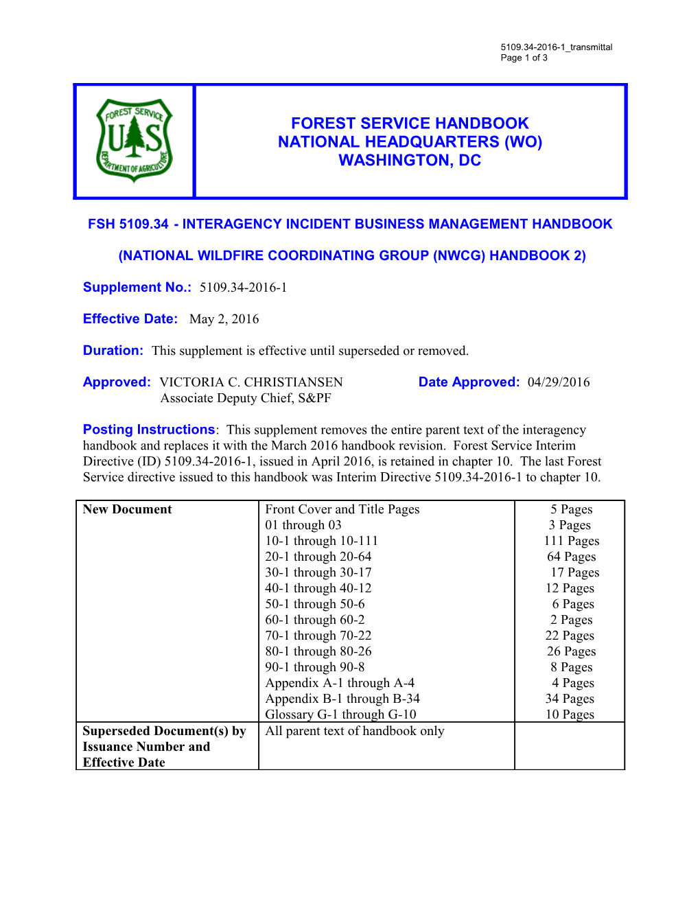 Fsh 5109.34 - Interagency Incident Business Management Handbook