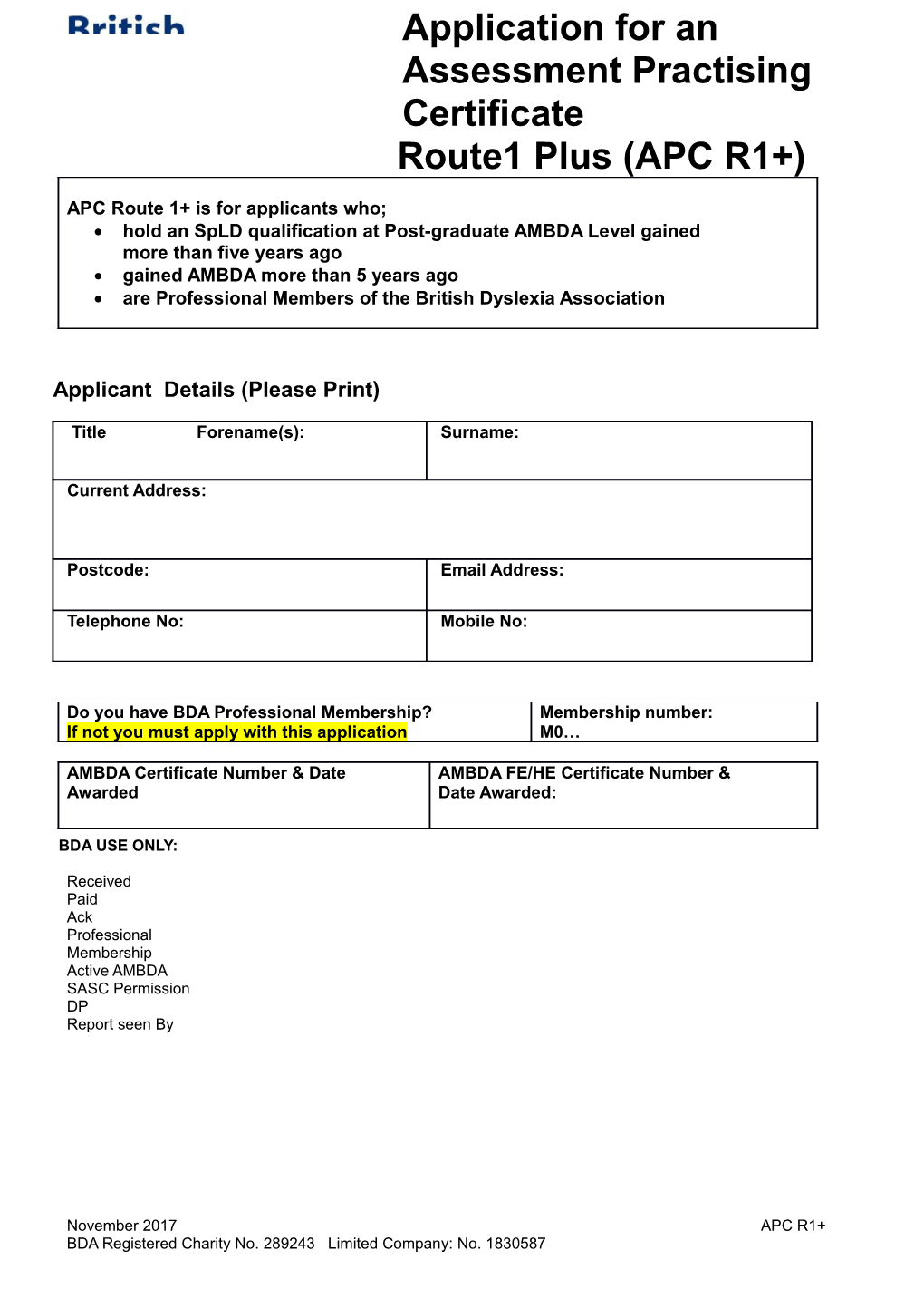 Hold an Spld Qualification at Post-Graduate AMBDA Level Gained