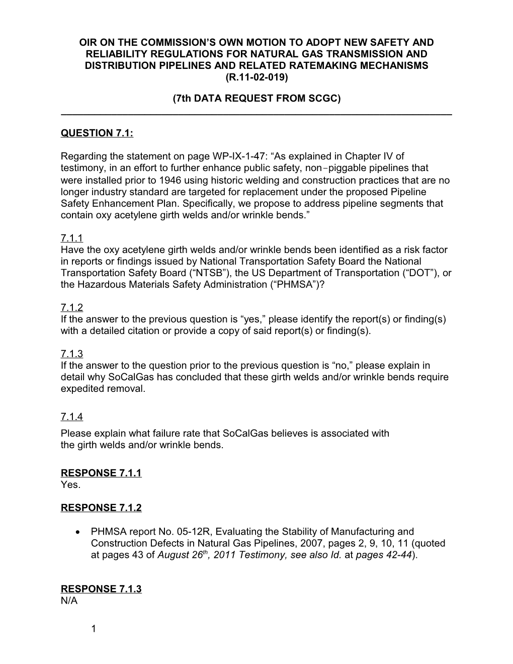 7Th DATA REQUEST from SCGC