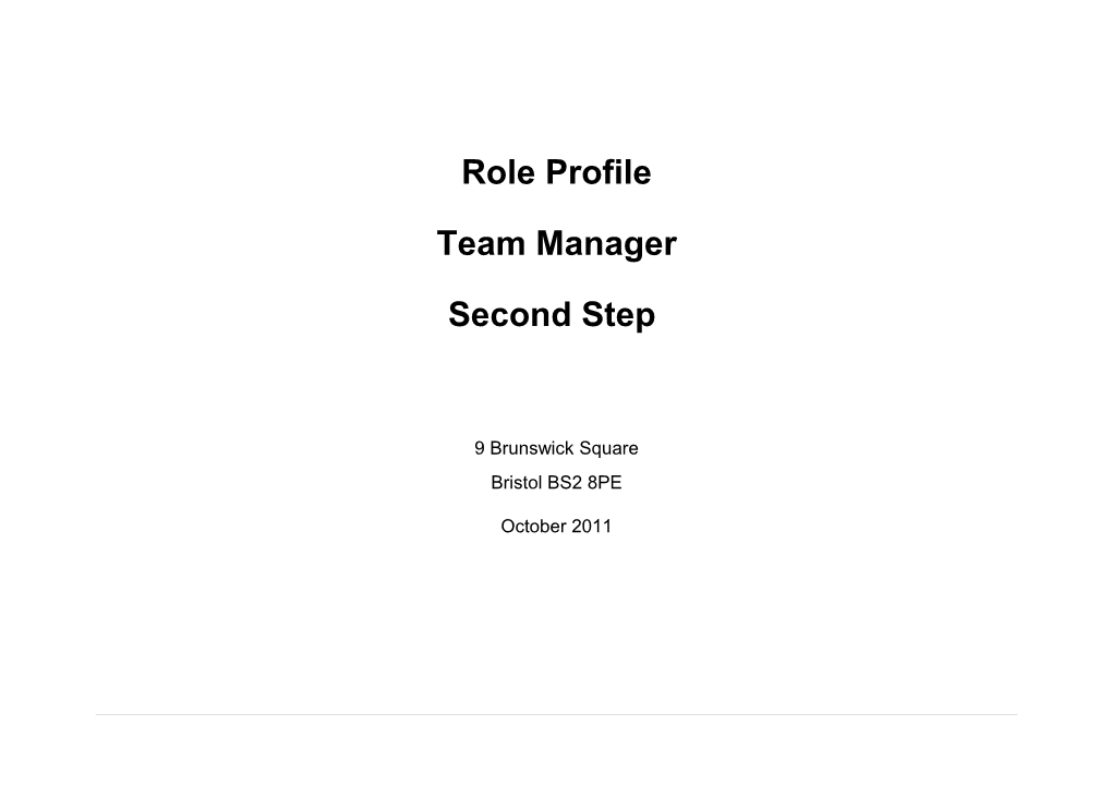 Role and People Profile