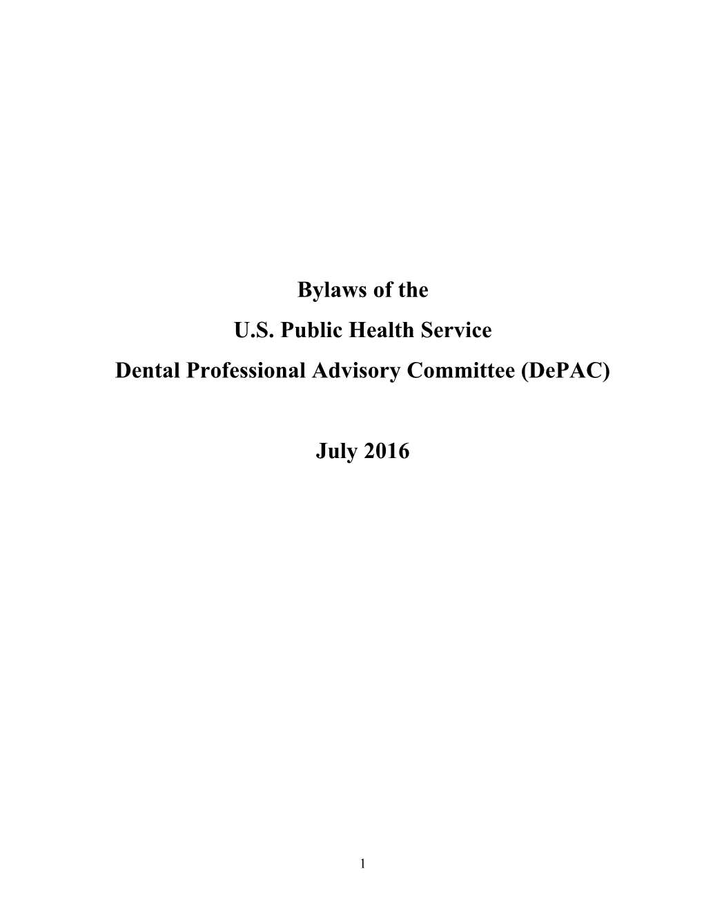 Bylaws of the USPHS Depac