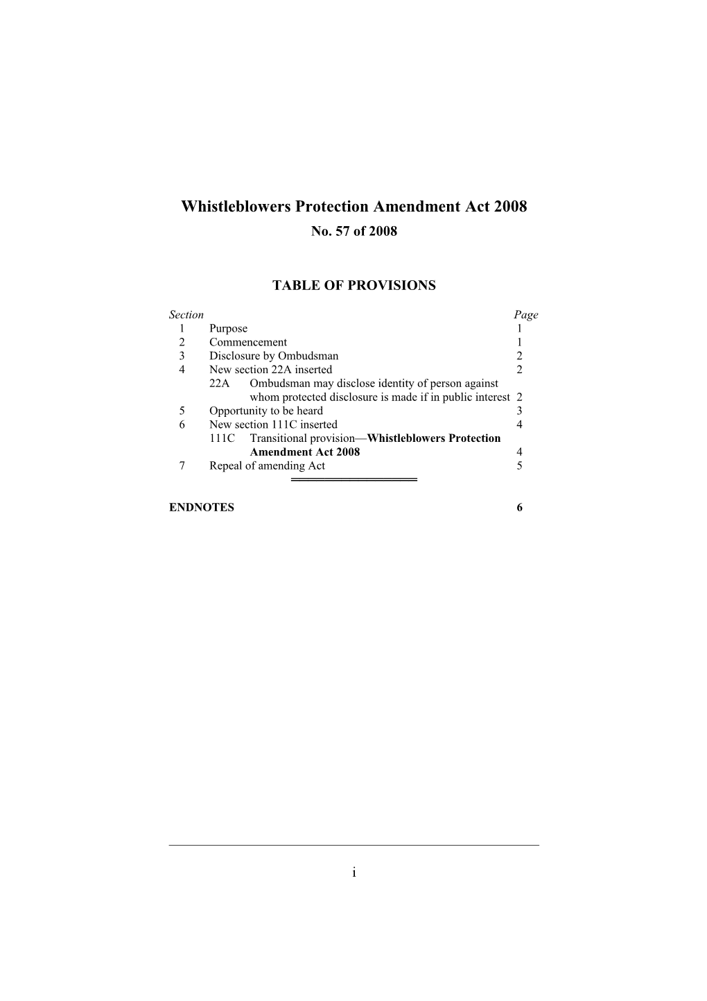 Whistleblowers Protection Amendment Act 2008