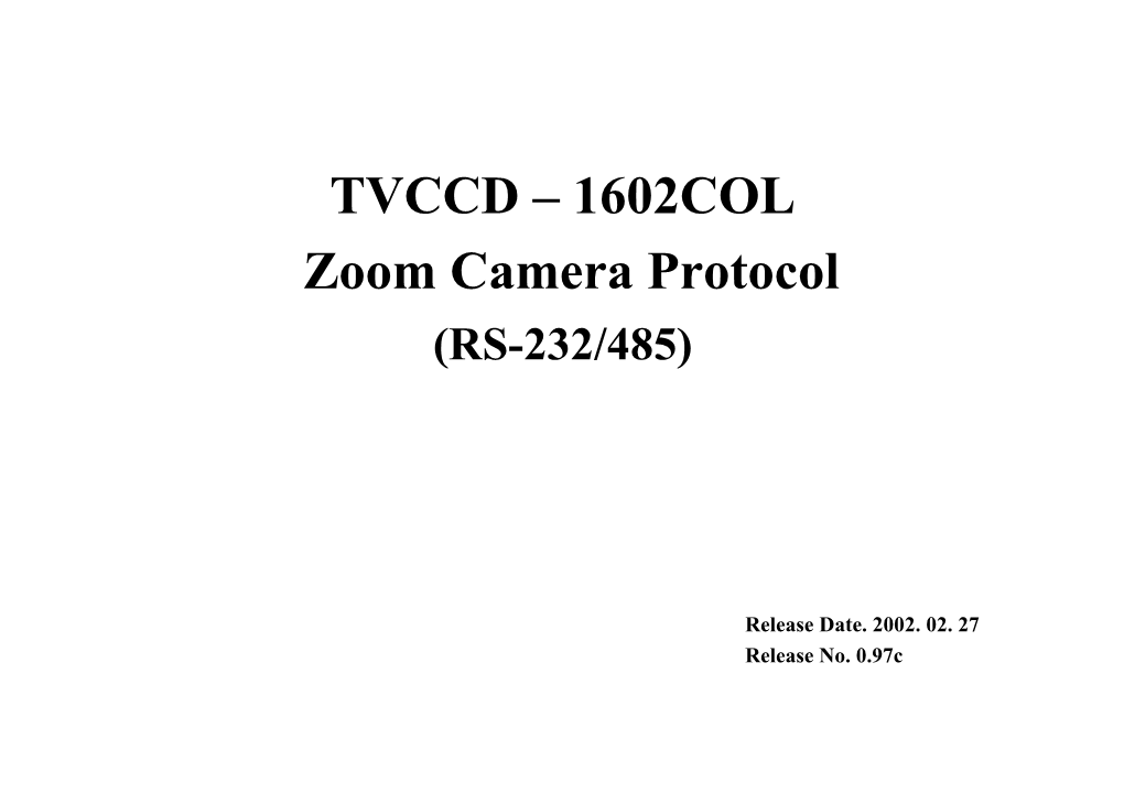 Zoom Camera Protocol