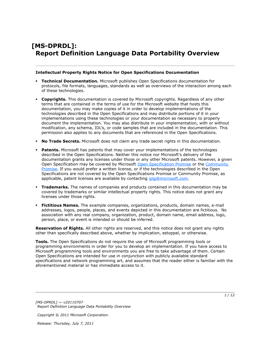 Intellectual Property Rights Notice for Open Specifications Documentation s36