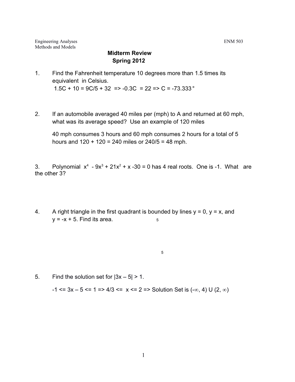 Engineering Analysesenm 503