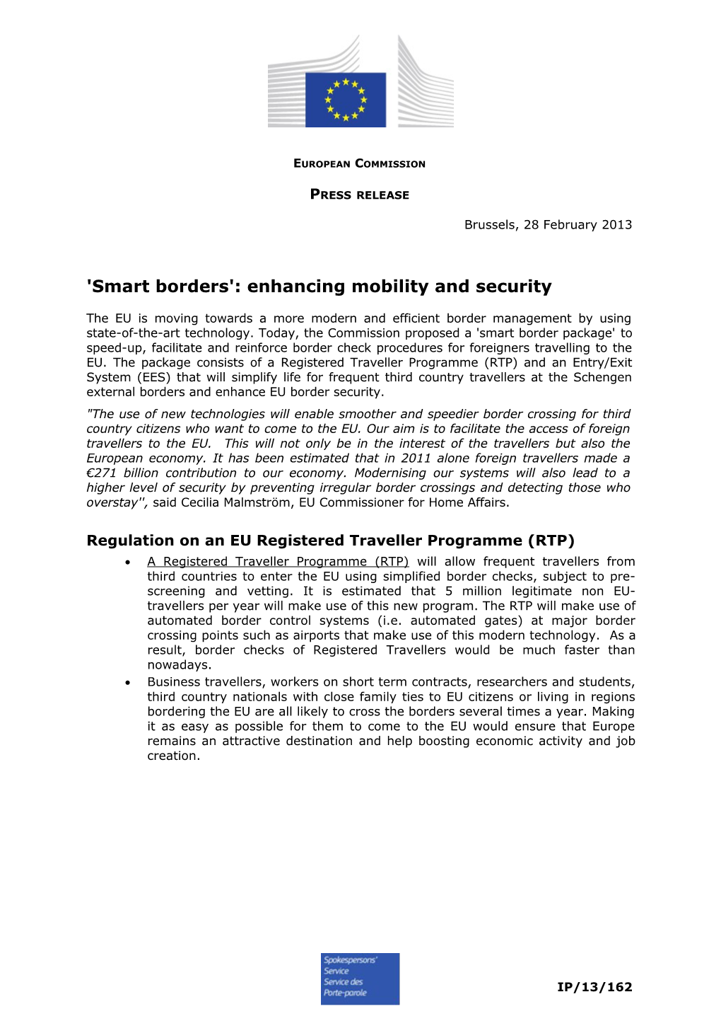 'Smart Borders': Enhancing Mobility and Security