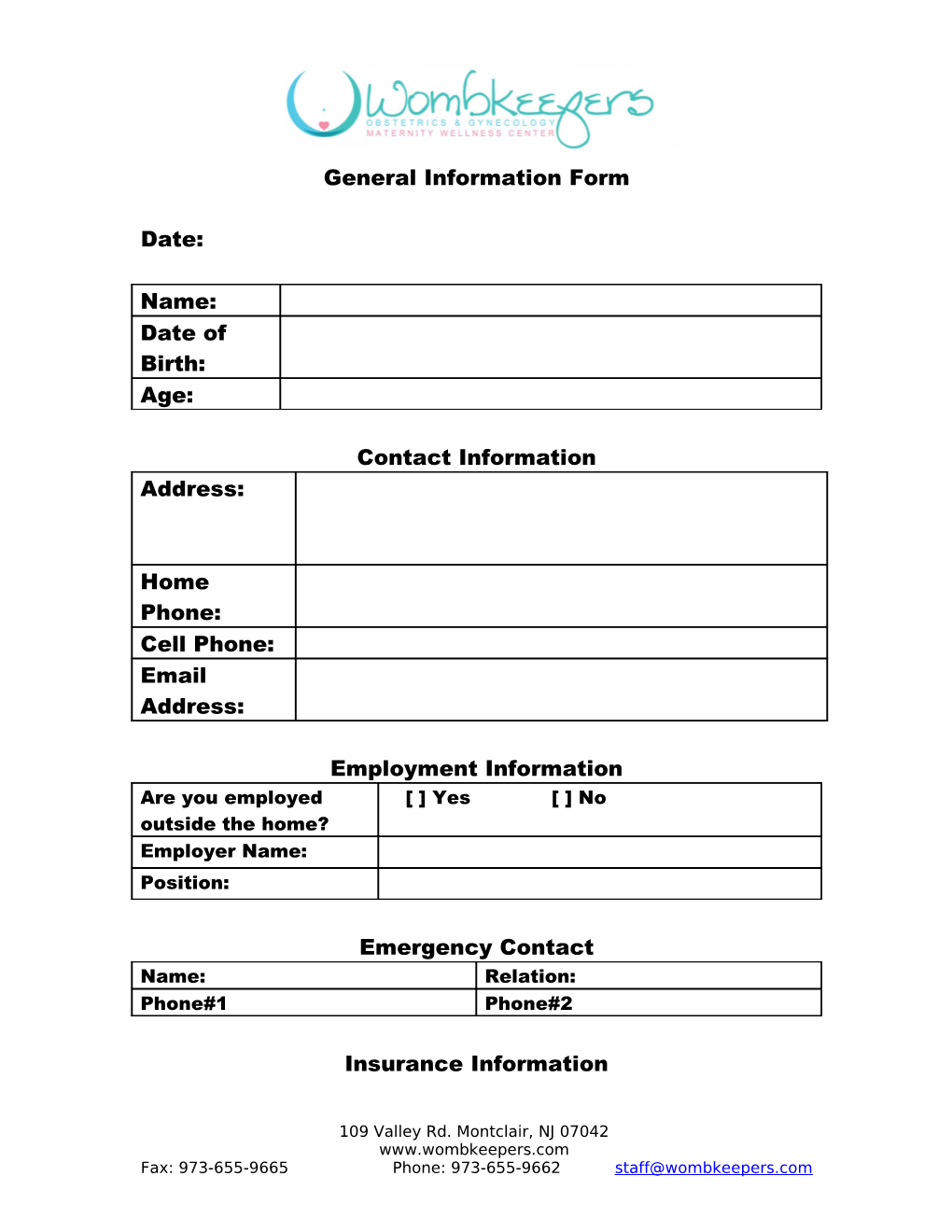 General Information Form