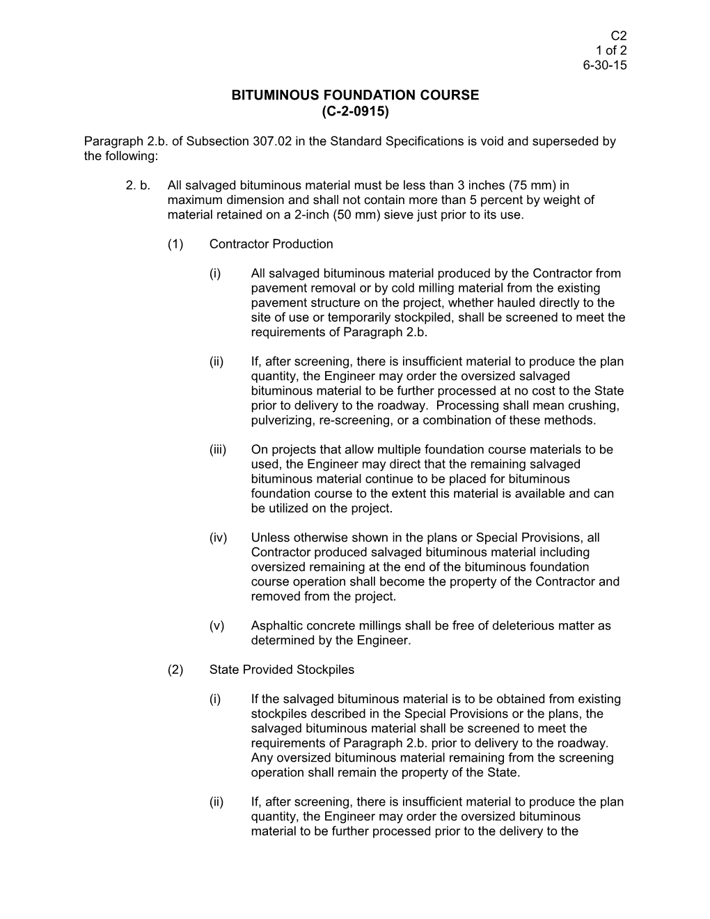 Foundation Course (Bituminous)