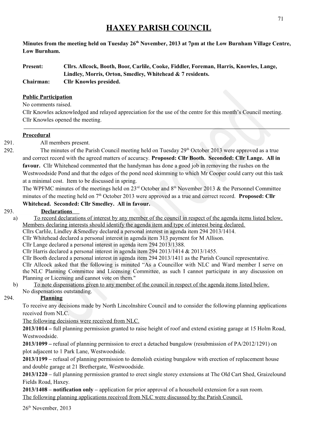 Haxey Parish Council s1