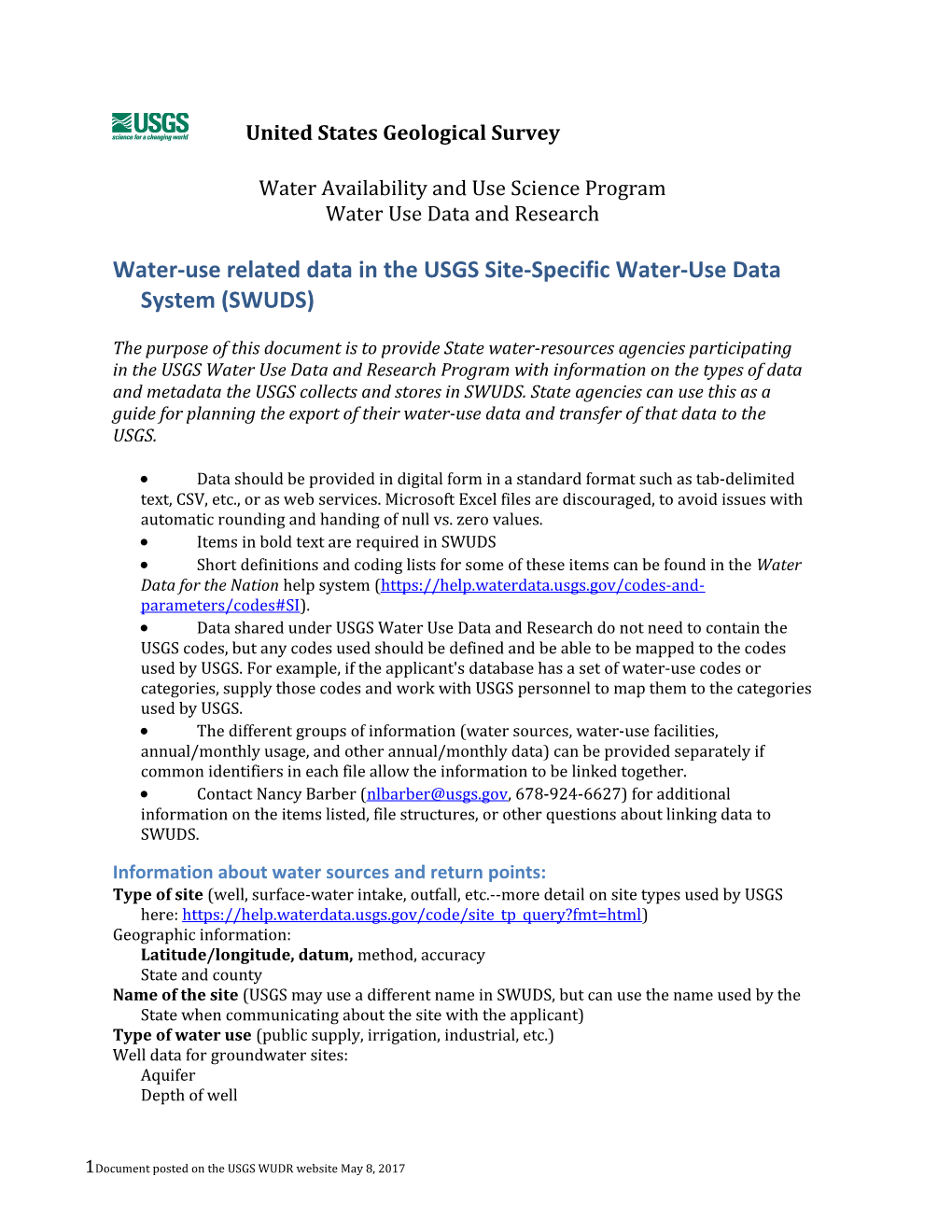 Water Availability and Use Science Program