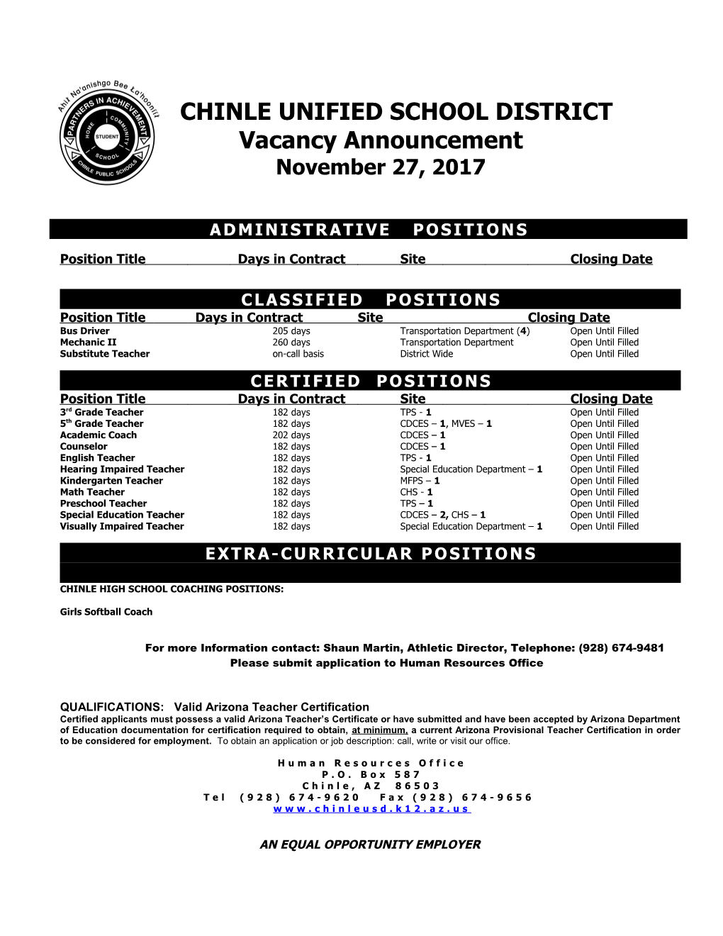 Chinle Unified School District s1