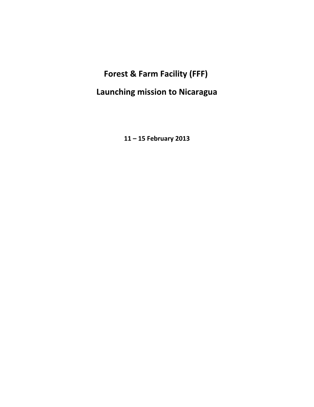 Forest & Farm Facility (FFF)