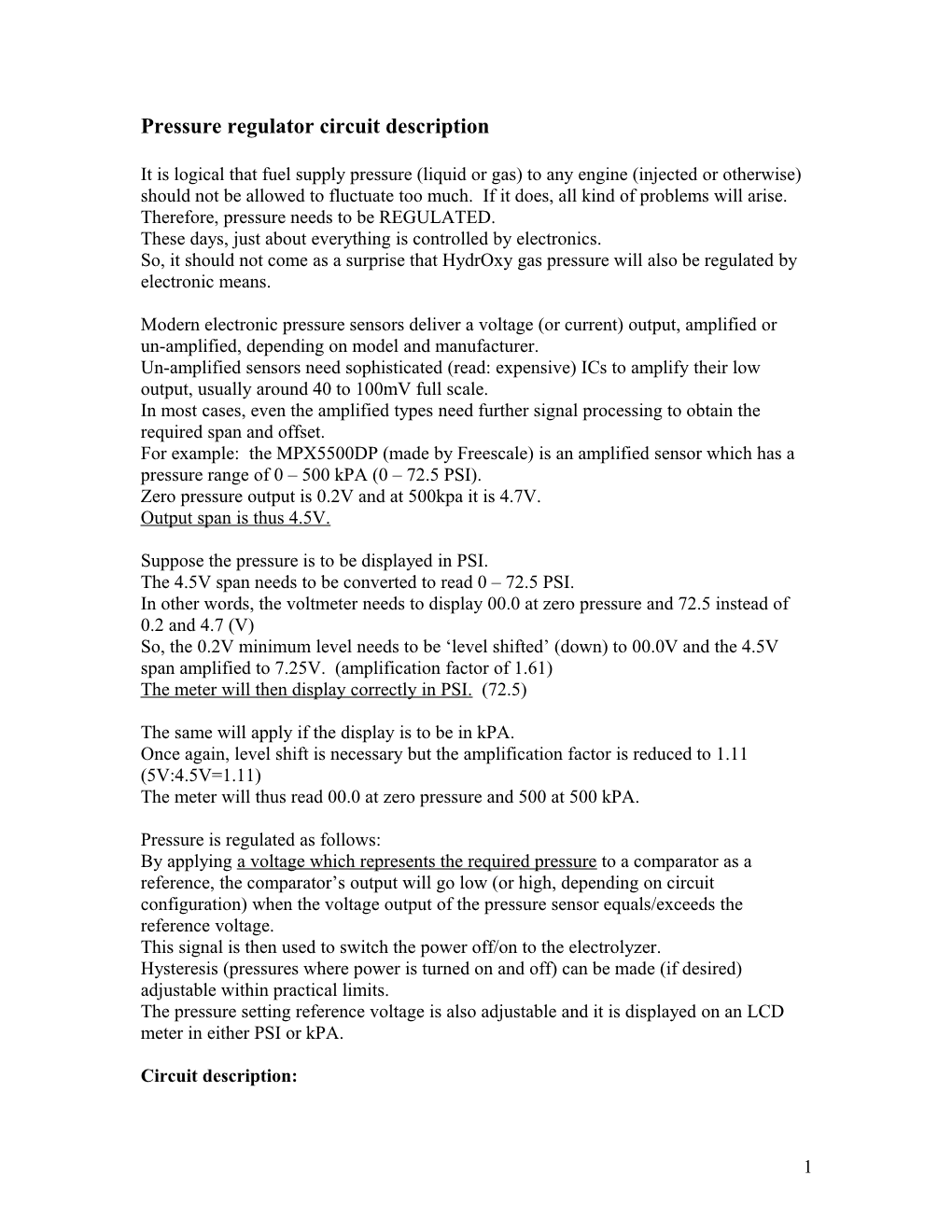 Power Limiting and Pressure Regulation