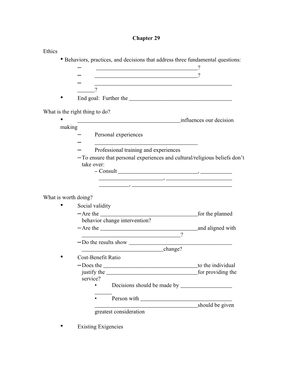 Behaviors, Practices, and Decisions That Address Three Fundamental Questions