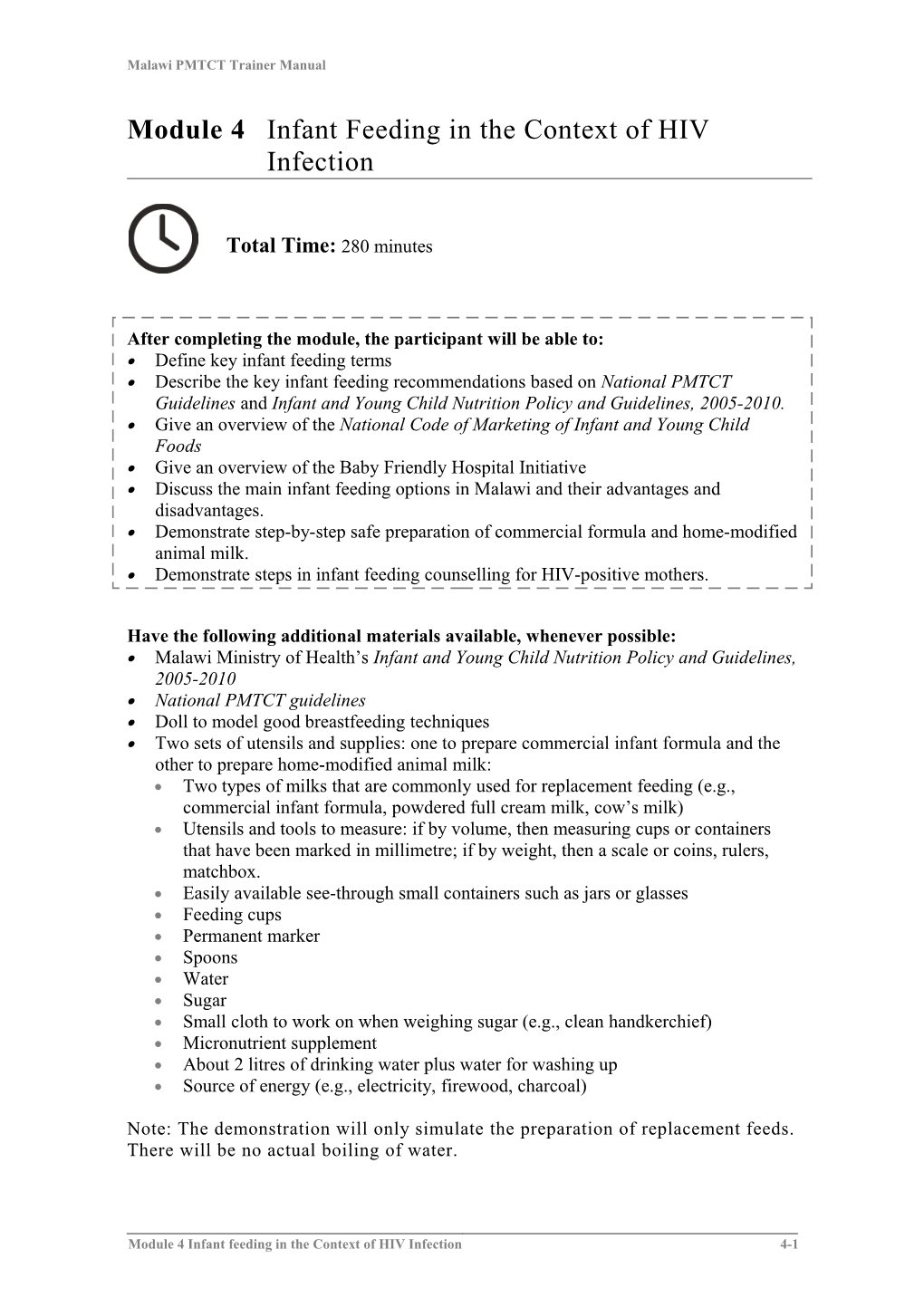 Module 4 Infant Feeding in the Context of HIV Infection