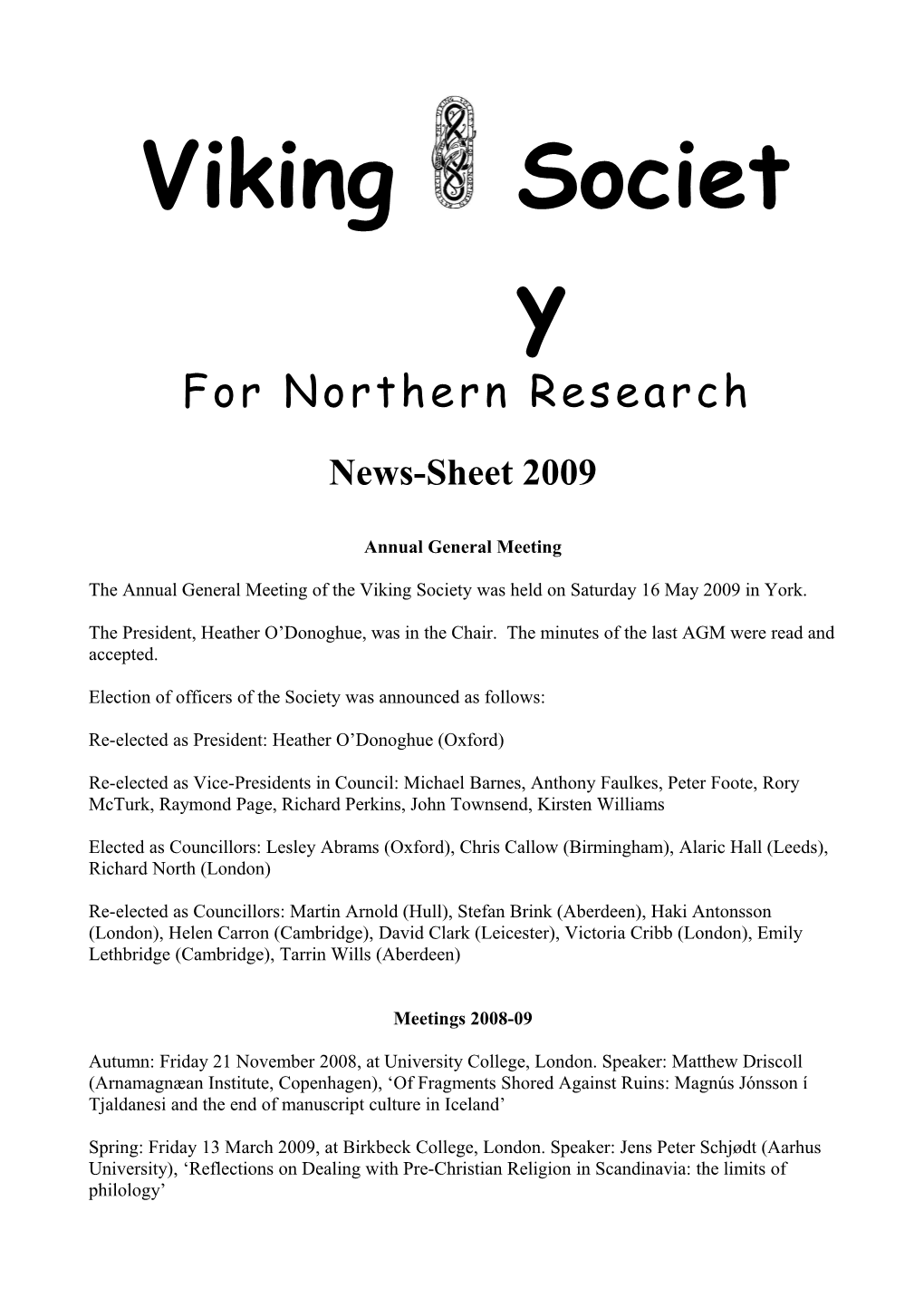 Viking Society for Northern Research