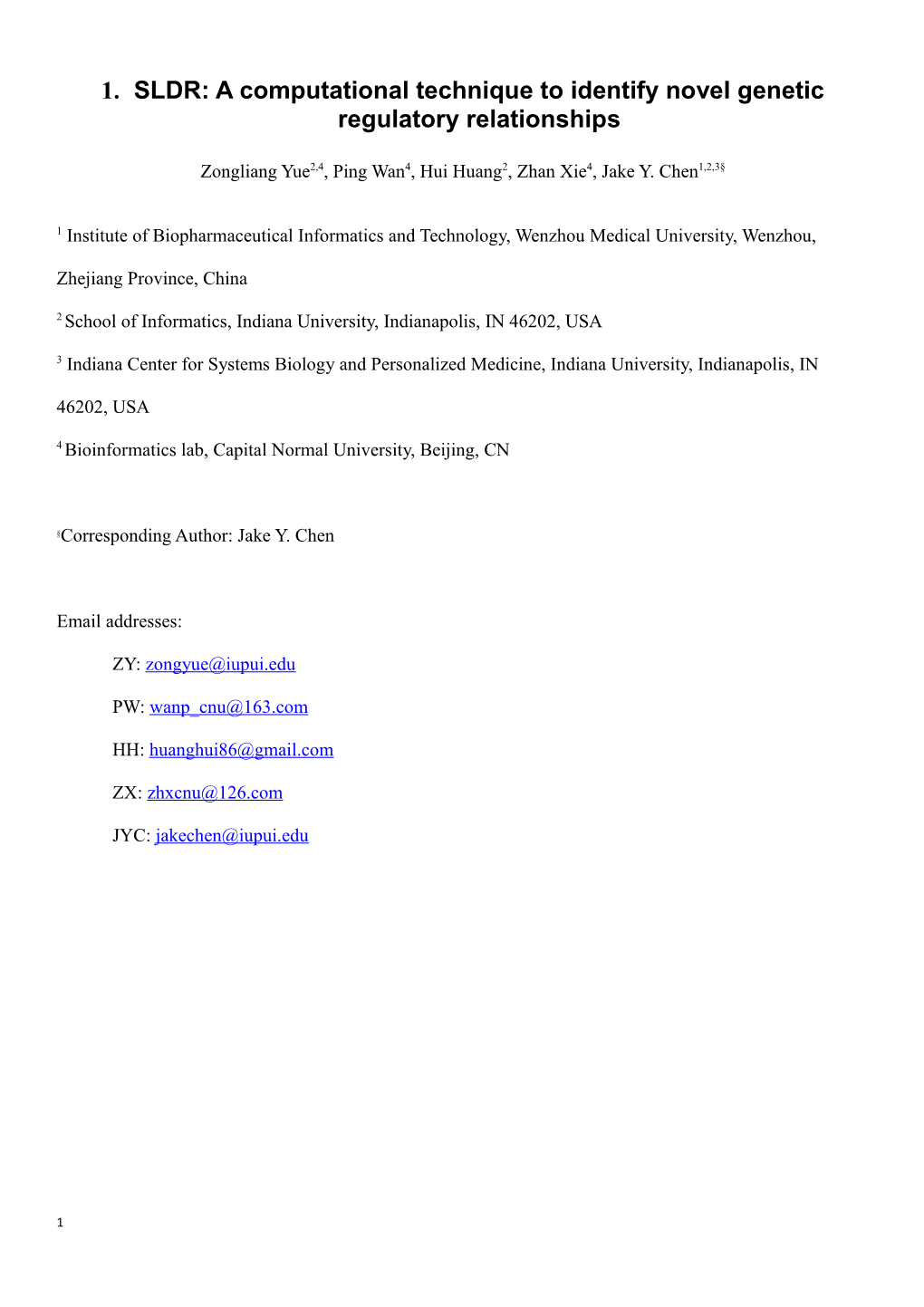 SLDR: a Computational Technique to Identify Novel Genetic Regulatory Relationships