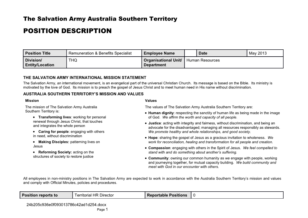 Position Description Guide