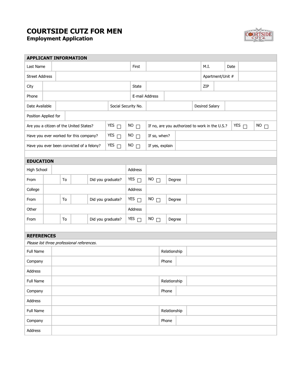 Employment Application (2-Pp.) s11