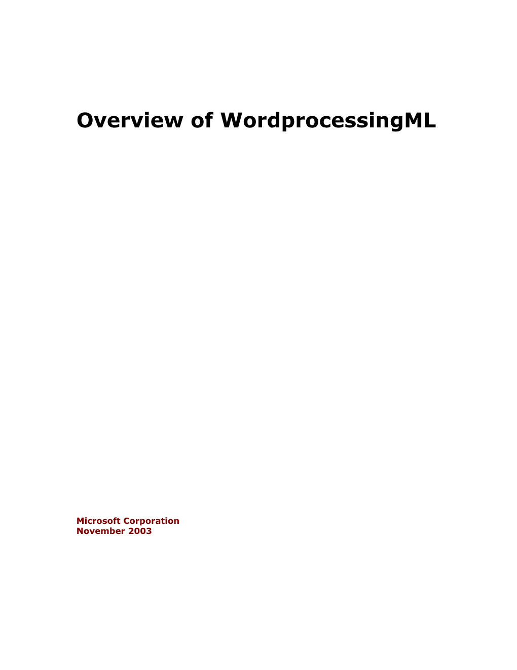 Overview of Wordprocessingml