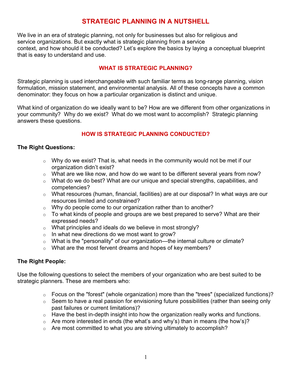 Strategic Planning for Christian Organizations