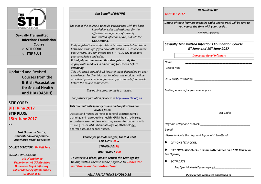 Sexually Transmitted Infections Foundation Course