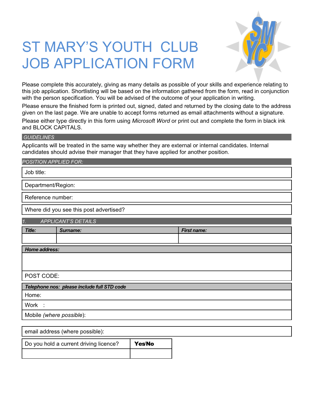 Job Application Form s13