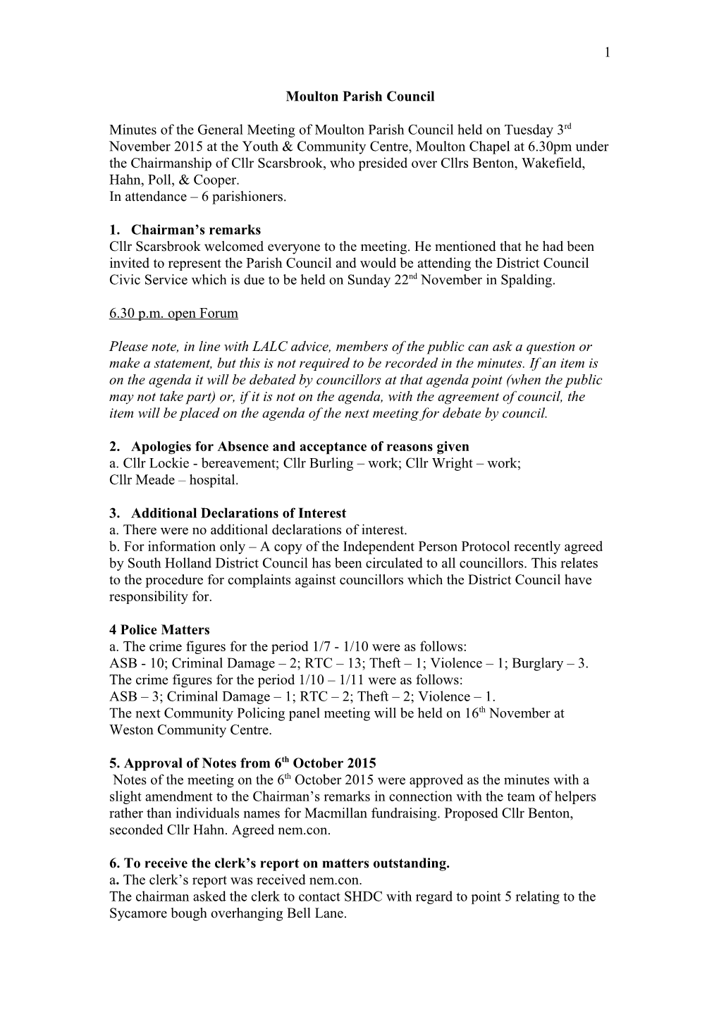 Moulton Parish Council