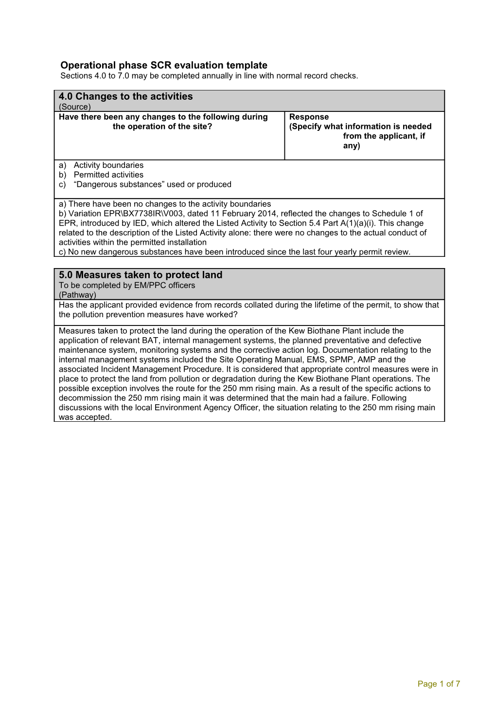 233 06 Assessing Application Site Condition Reports and Surrender Site Condition Reports