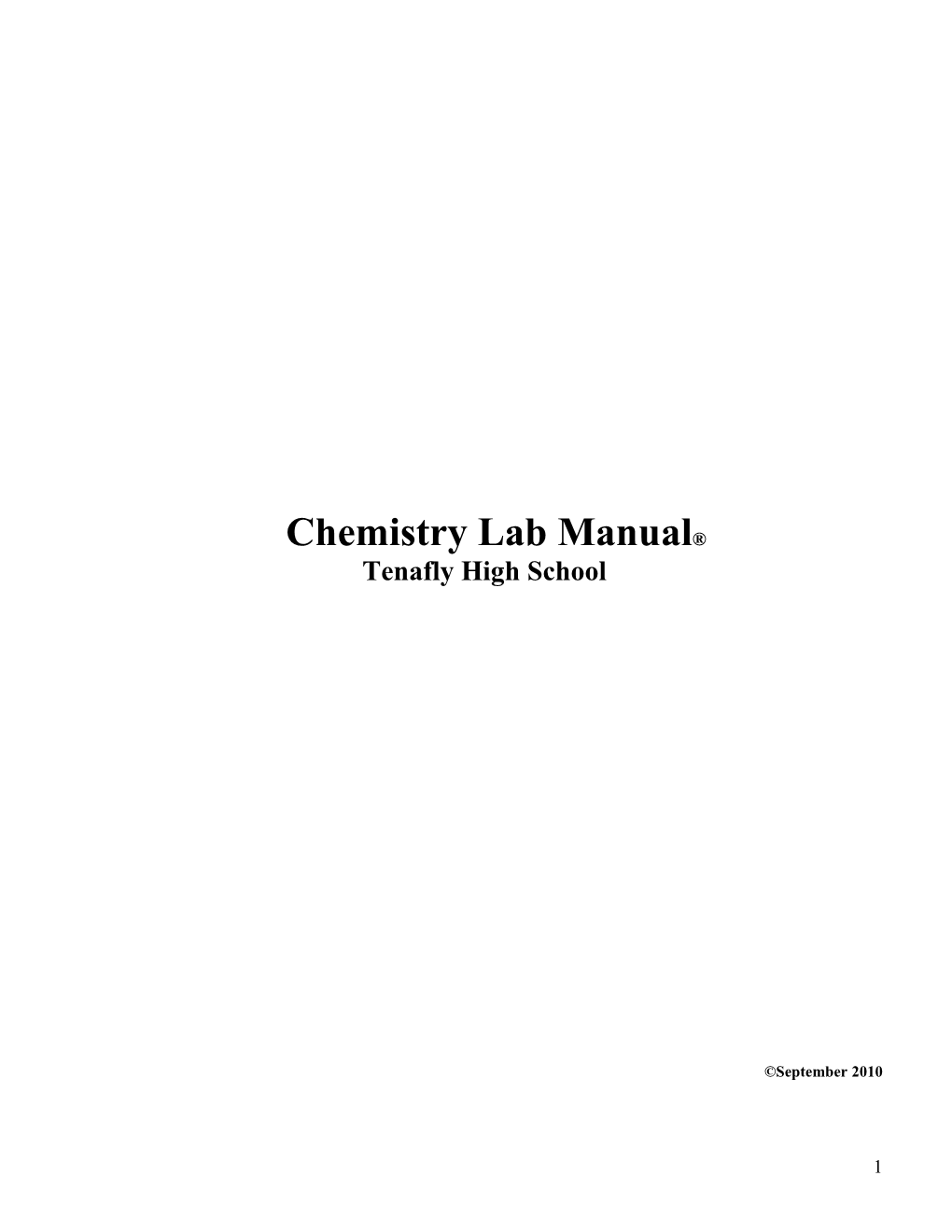 Chemistry Lab Manual