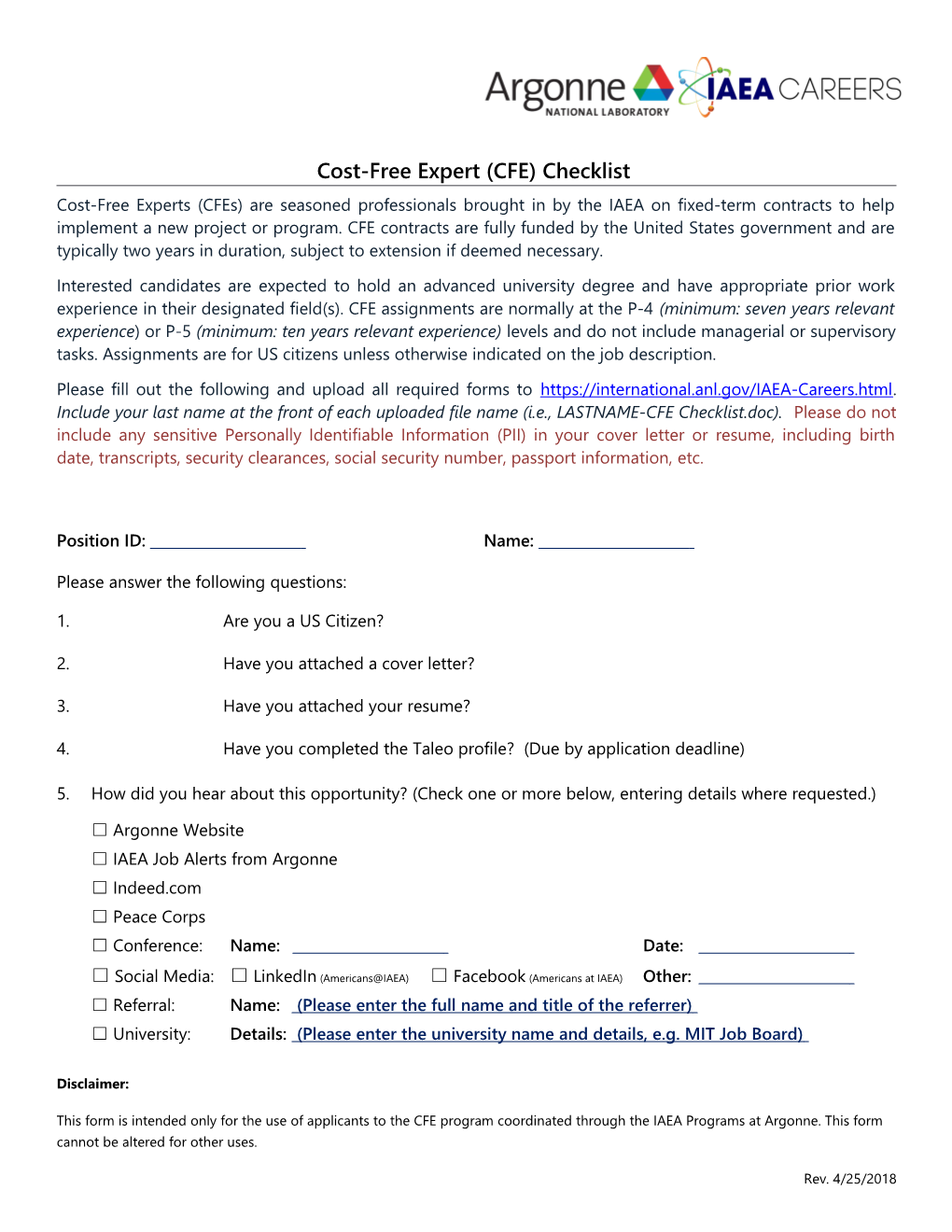 Cost-Free Expert Checklist