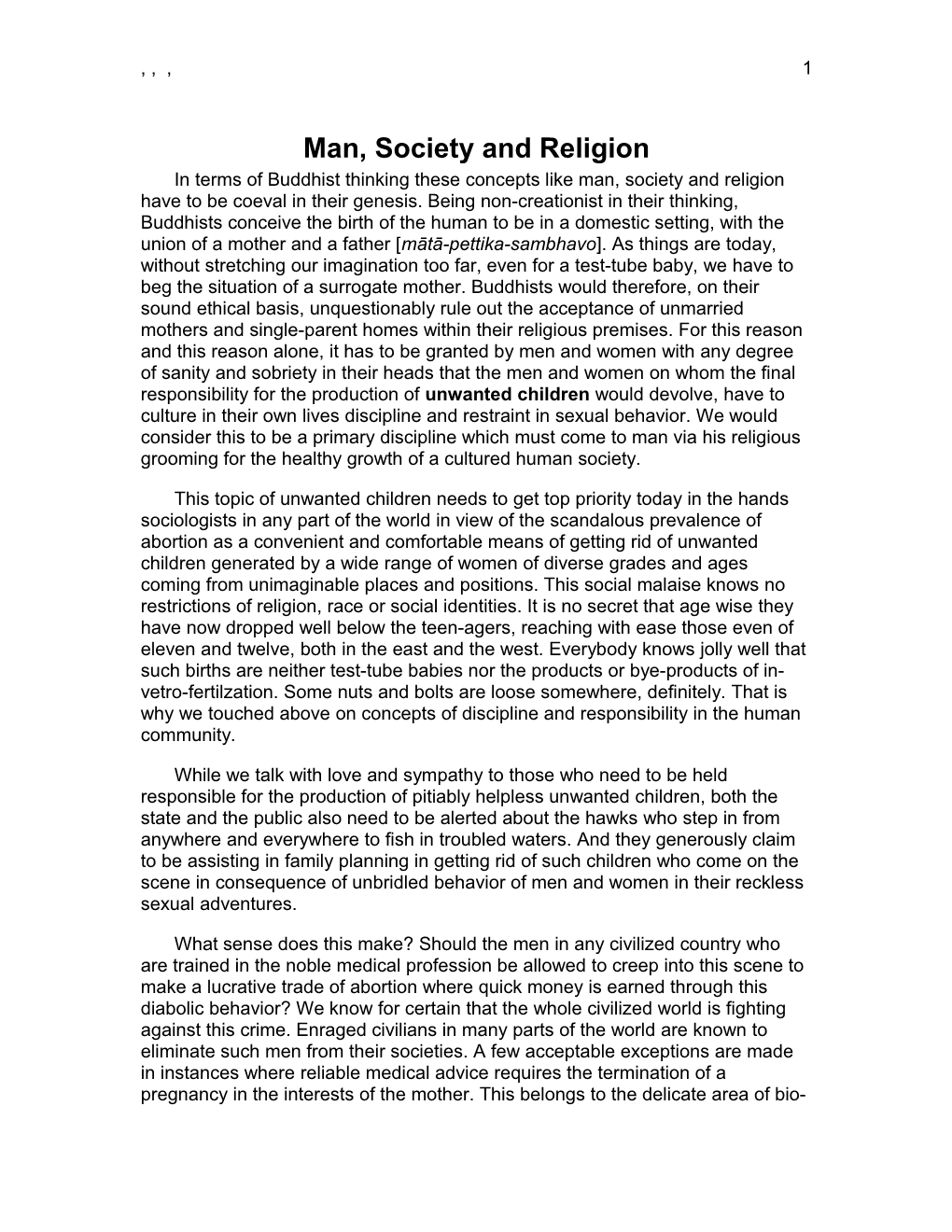 Man, Society and Religion