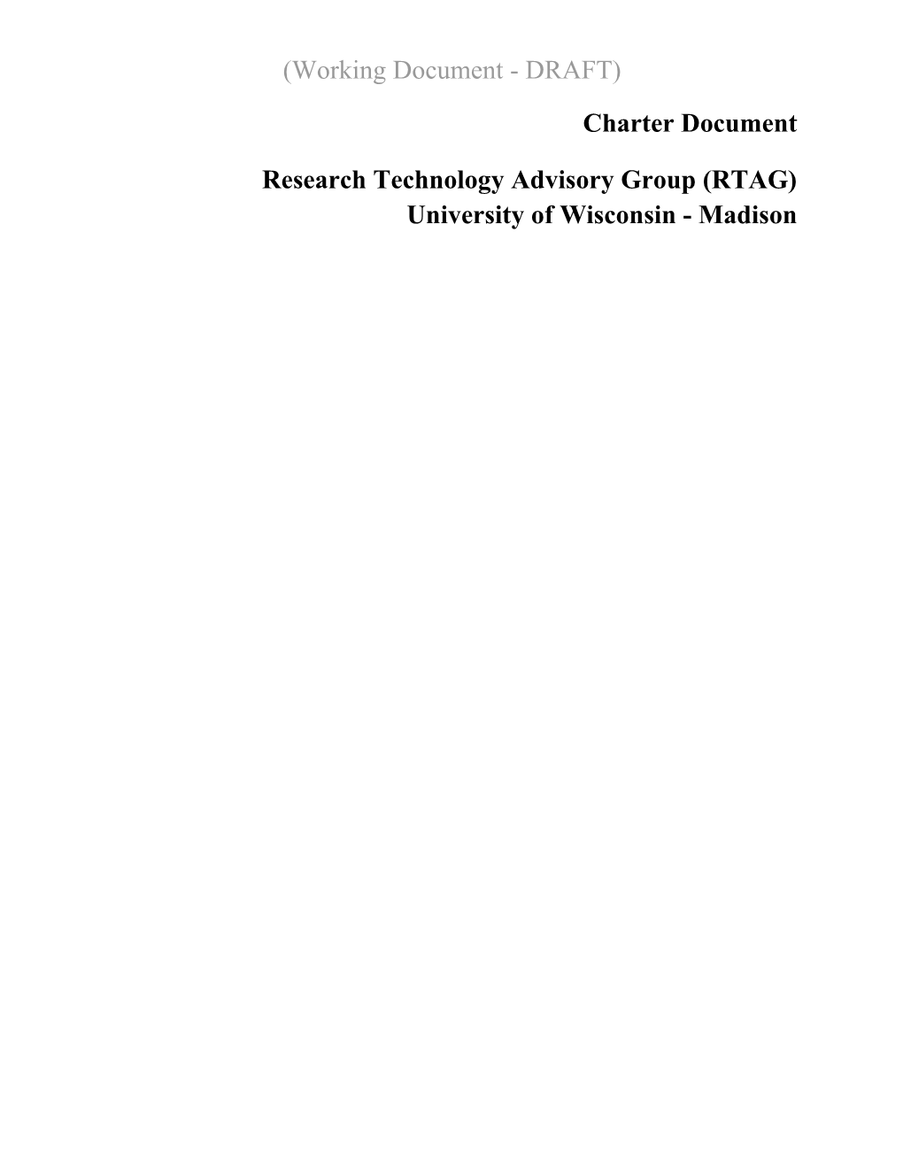 Research Technology Advisory Group (RTAG)