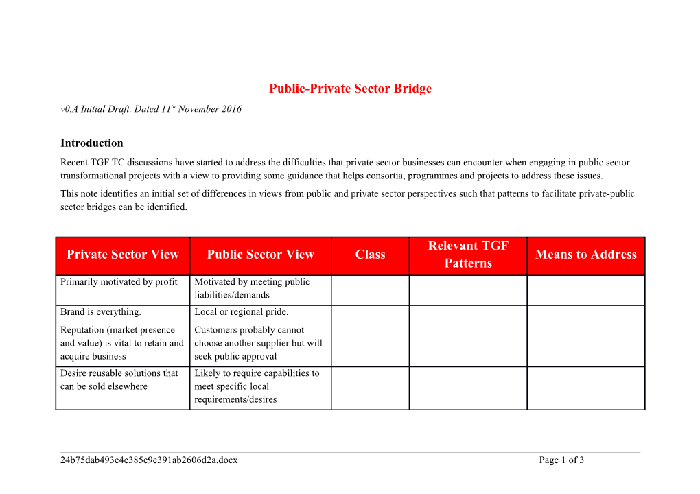 Public-Private Sector Bridge