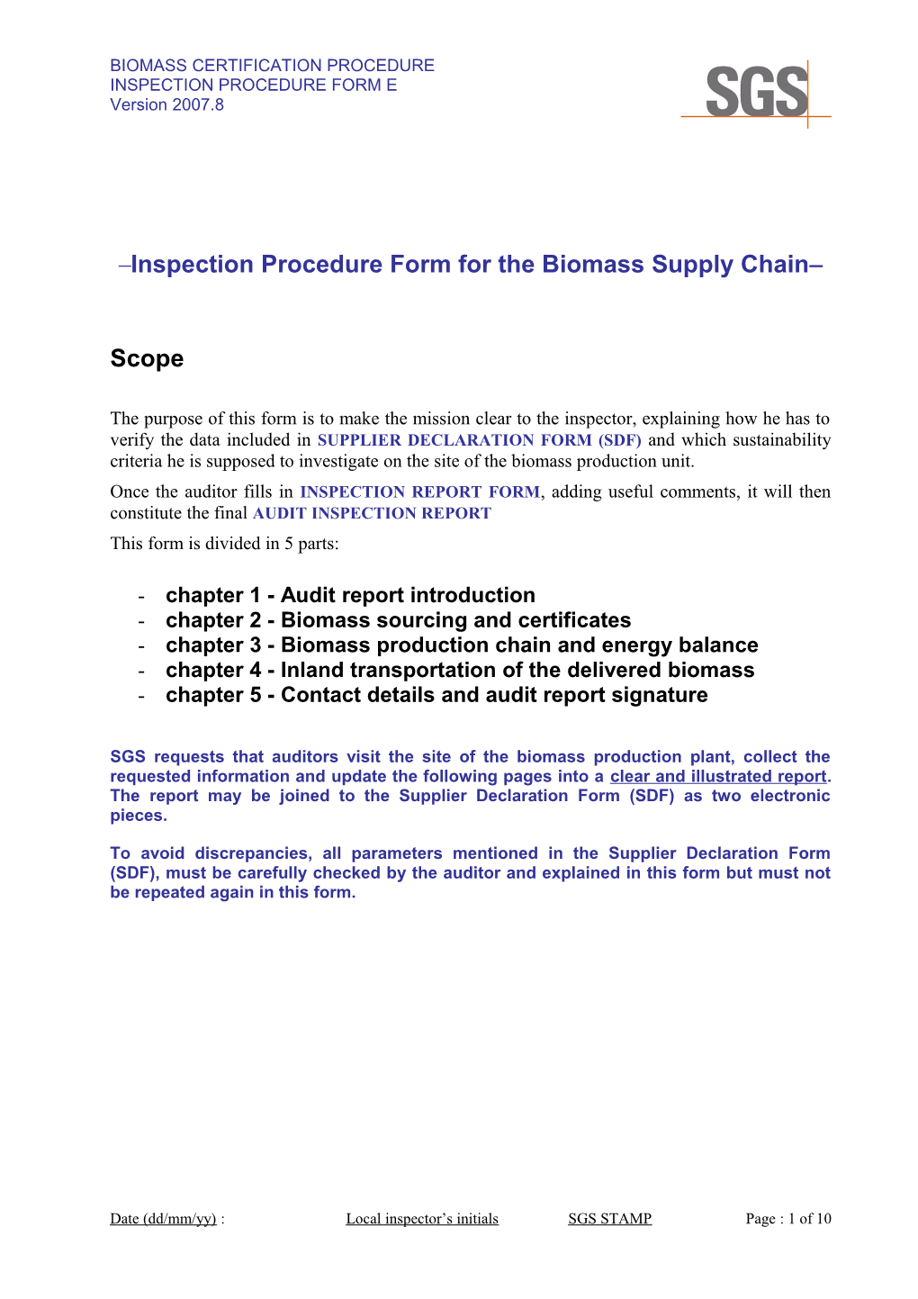 Biomass Product Certificate