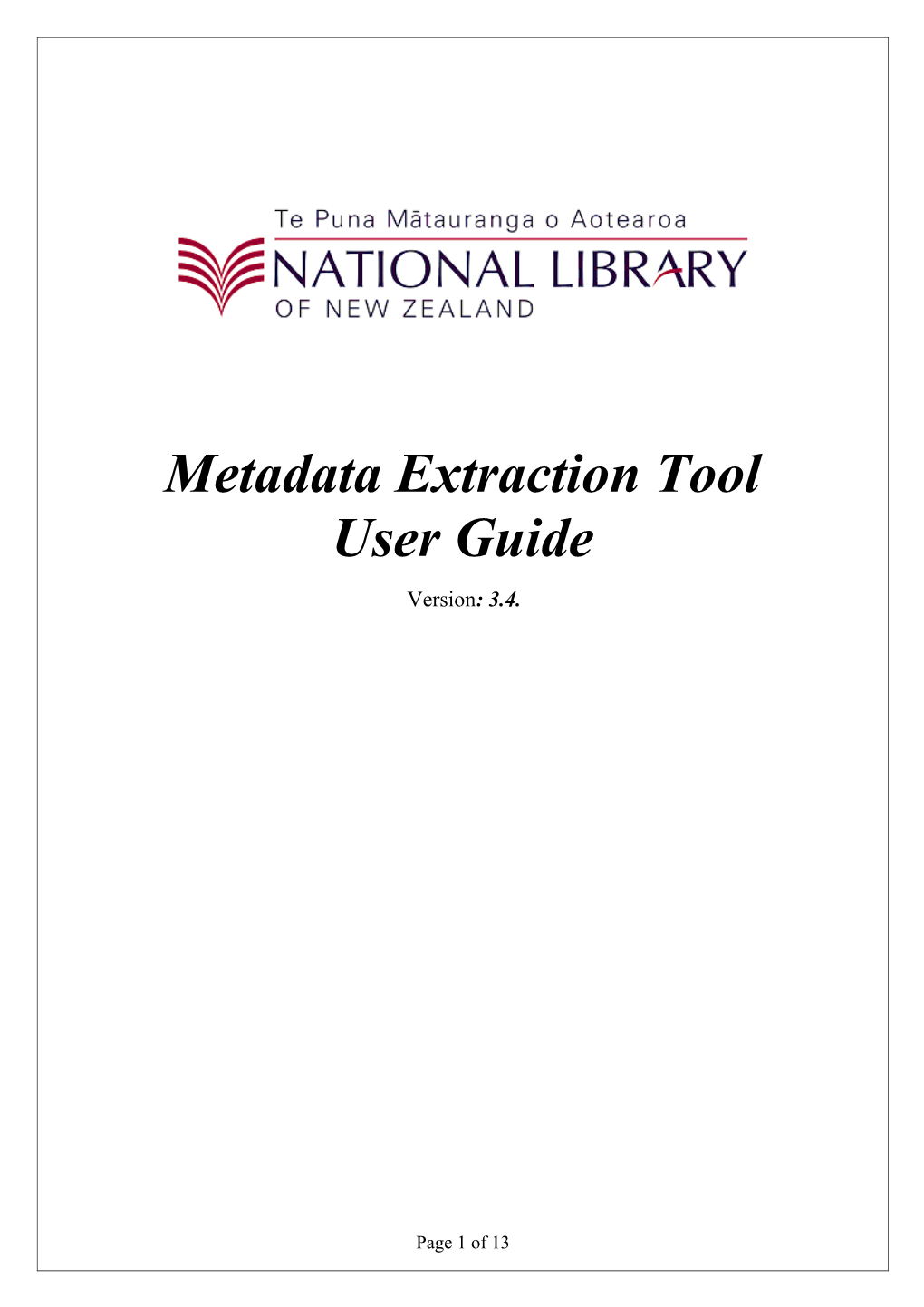 Metadata Extraction Tool, Tutorial
