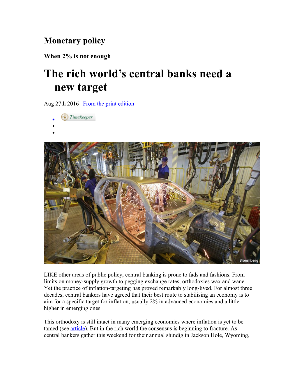 The Rich World S Central Banks Need a New Target