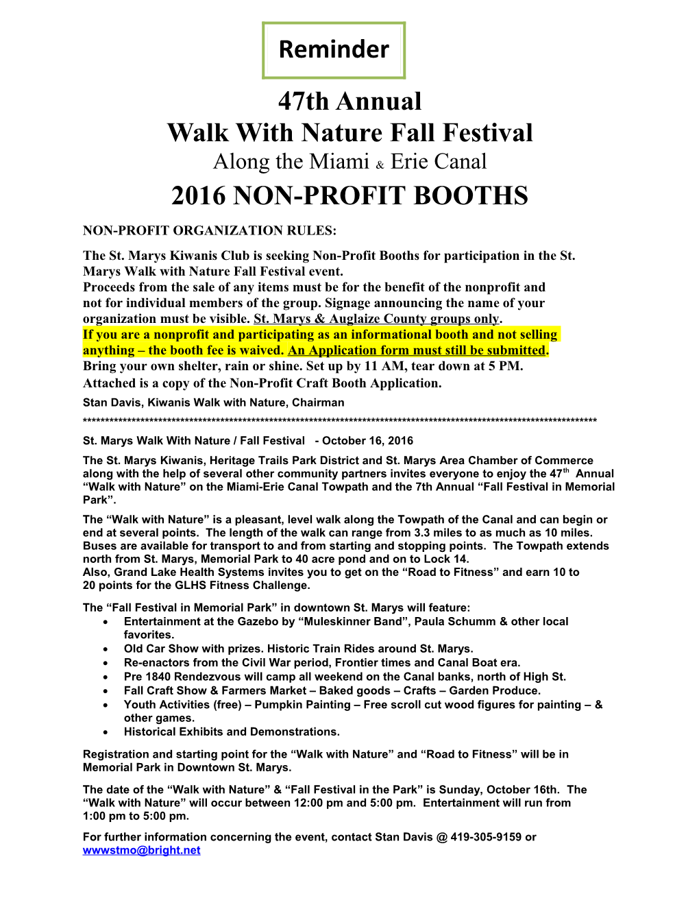 Walk with Nature Fall Festival