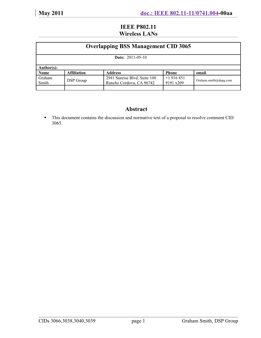 IEEE P802.11 Wireless Lans s6