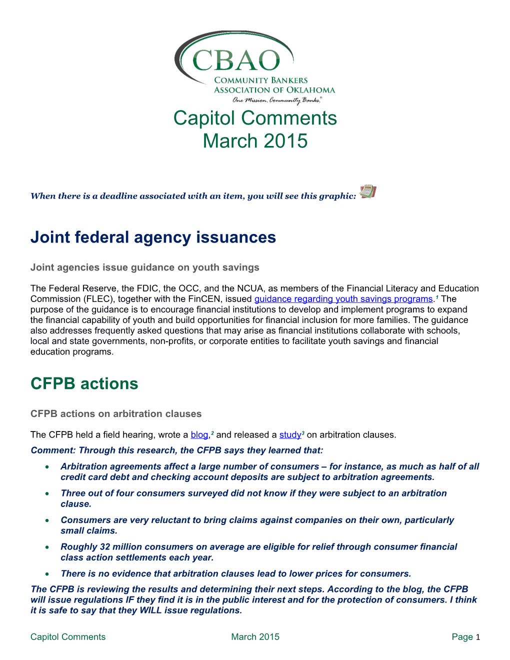 Joint Federal Agency Issuances s1