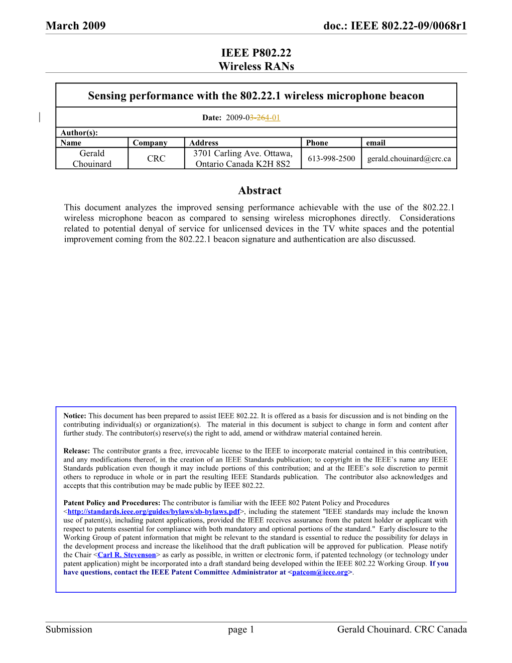 Sensing Performance with the 802.22.1 Wireless Microphone Beacon