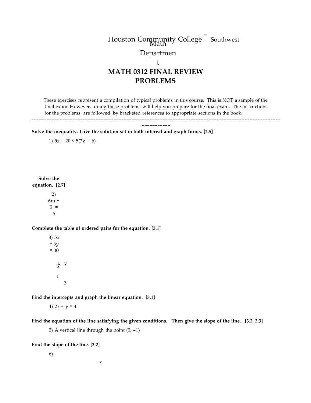 MATH0312.Final Review.Tst - Testgen