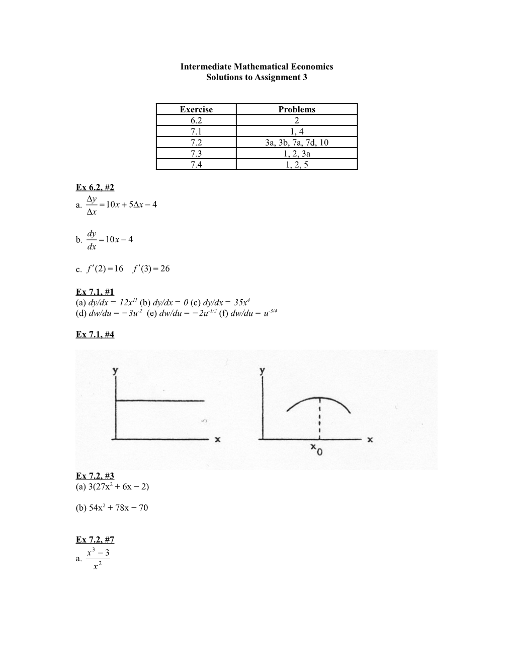 Intermediate Mathematical Economics